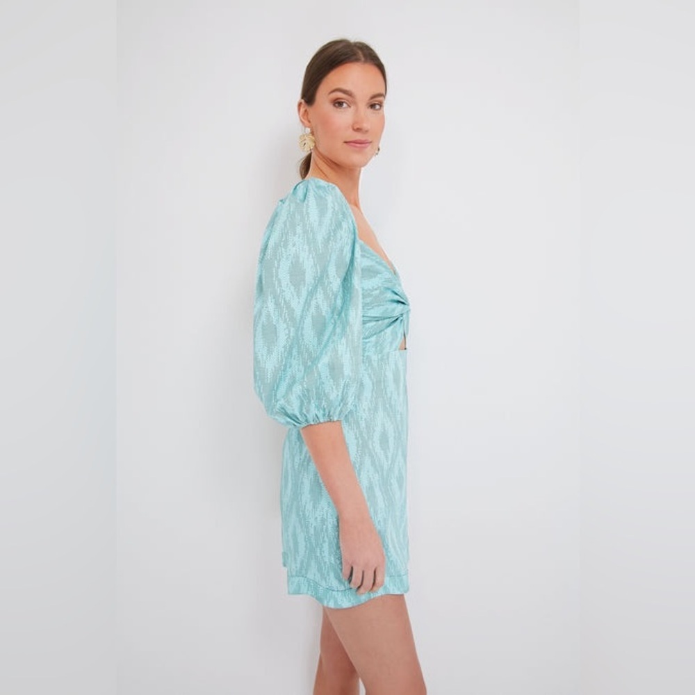 Alexis | Jade Weave Valera Puff Sleeve Ikat Mini Dress Medium - Picture 3 of 12